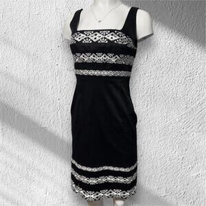 White House Black Market Black and White Patterned Sleeveless Women's Dress